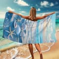 Miniatyrbillede 3 af 4: Bomclap Strandhåndklæde 70x140cm - Seestern und Muscheln am Strand - Badehåndklæde Rejsehåndklæde