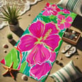 Pikkukuva 3 / 4: Bomclap Rantapyyhe 70x140cm - Hibiscusblumen - Motif - Kylpypyyhe Matkapyyhe