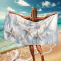 Pikkukuva 3 / 4: Bomclap Rantapyyhe 70x140cm - Seestern und Muscheln - Design - Kylpypyyhe Matkapyyhe