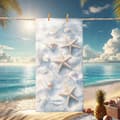 Pikkukuva 1 / 4: Bomclap Rantapyyhe 70x140cm - Seestern und Muscheln - Design - Kylpypyyhe Matkapyyhe