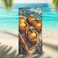 Pikkukuva 1 / 4: Bomclap Rantapyyhe 70x140cm - Gummibaumwolle mit Sonnenbrille in Ruderbooten - Kylpypyyhe Matkapyyhe