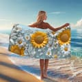 Pikkukuva 1 / 4: Bomclap Rantapyyhe 70x140cm - Sonnenblumen und Margeriten - Motif - Kylpypyyhe Matkapyyhe