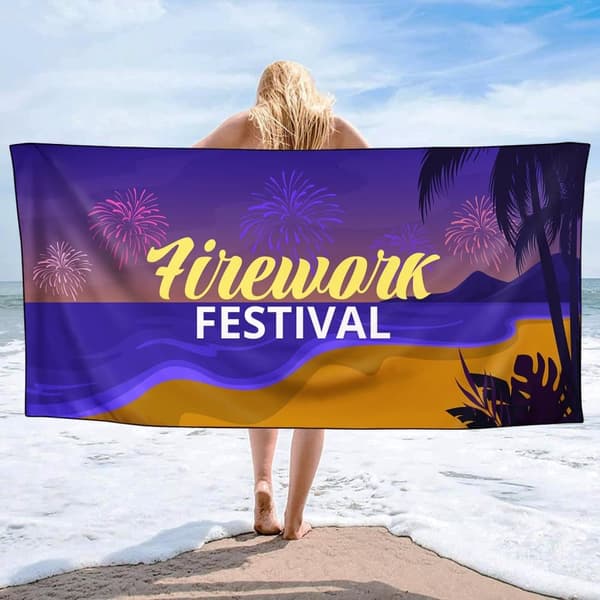 Bomclap 70*140CM överdimensionerat mikrofiber poollakan - streckat, lätt att lagra
