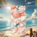 Miniatyrbillede 1 af 4: Bomclap Strandhåndklæde 70x140cm - Muschel - Design - Badehåndklæde Rejsehåndklæde