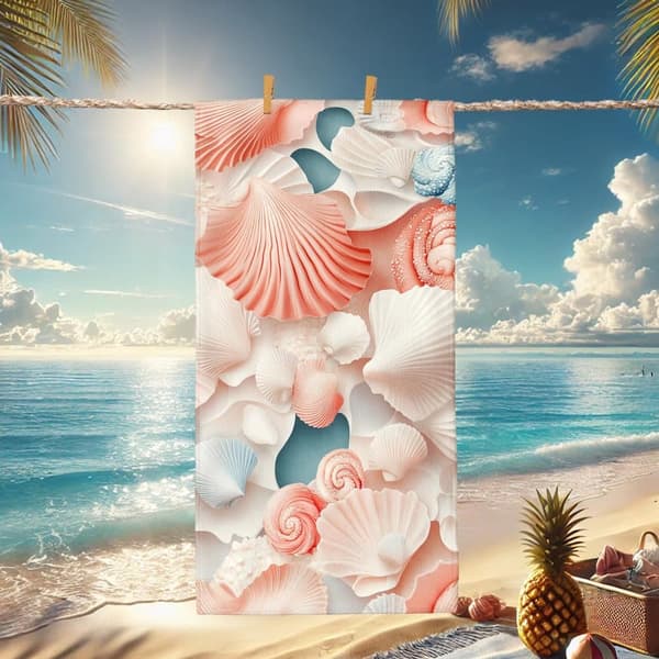 Bomclap Strandhåndklæde 70x140cm - Muschel - Design - Badehåndklæde Rejsehåndklæde