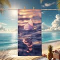 Miniatyrbild 1 av 4: Bomclap Strandhandduk 70x140cm - Schmetterling über Wasser bei Sonnenuntergang - Badhandduk Reisehandduk