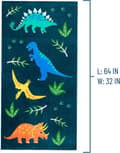 Miniatyrbillede 3 af 6: Bomclap strandhåndklæde til børn – Jurassic Dinosaurs, 100% bomuld, 160x80 cm, BPA-fri, hurtigtørrende