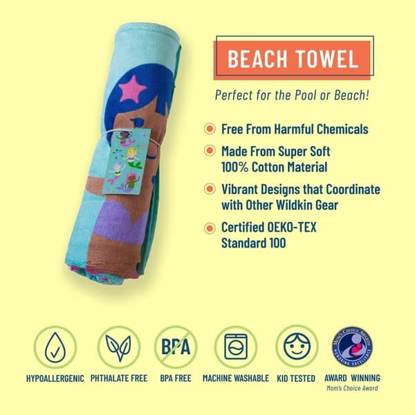 Bomclap badehåndklæde til børn – 100% bomuld, blødt og absorberende, ideelt til pool og strand, 160x80 cm