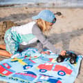 Miniatyrbillede 6 af 7: Bomclap Badehåndklæde til børn – Tog, Fly og lastbiler, 100% Bomuld, 160x80 cm, Sandfri