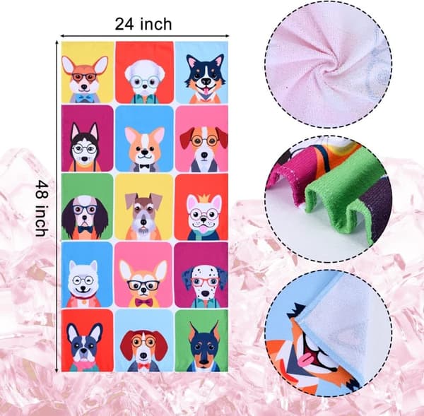 Bomclap Dog Design Rantapyyhe – 80x160 cm, Funny Puppies, Mikrokuitu, Hiekaton & Nopeasti kuivuva, Koristelu & Lahja