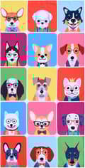 Pikkukuva 1 / 8: Bomclap Dog Design Rantapyyhe – 80x160 cm, Funny Puppies, Mikrokuitu, Hiekaton & Nopeasti kuivuva, Koristelu & Lahja
