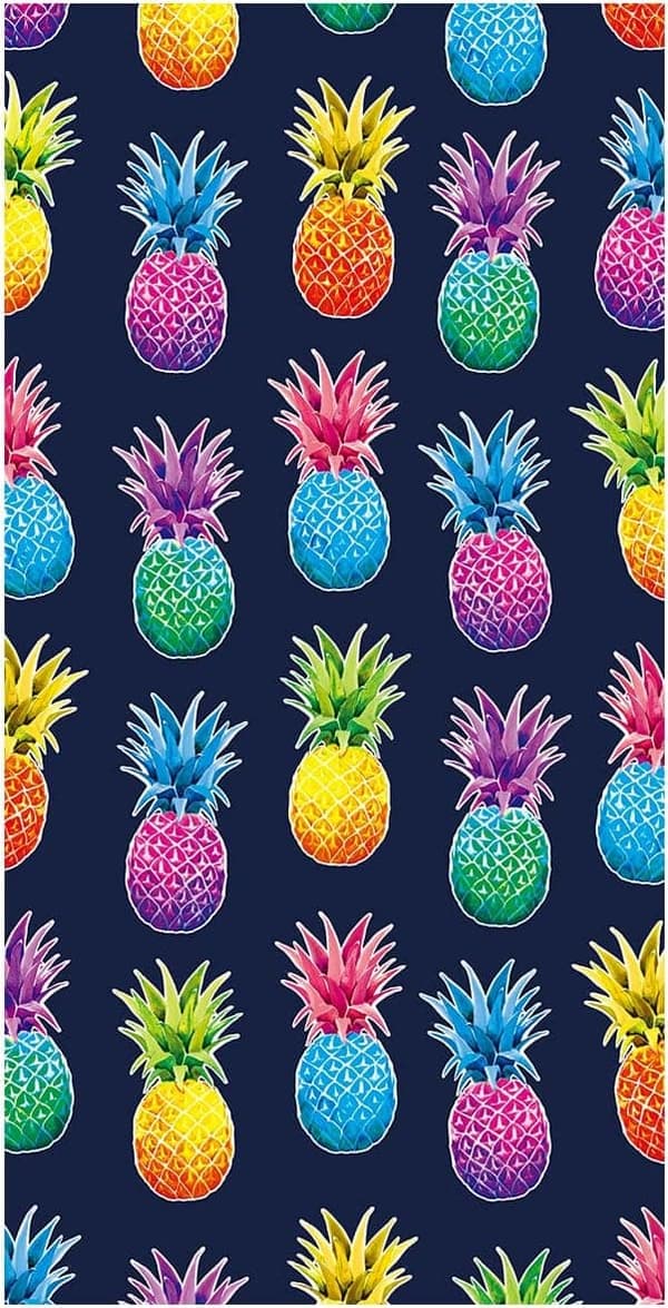 Bomclap Oversized Ananas strandhåndklæde – 80x160 cm, farverigt design, letvægts mikrofiber, sandfri