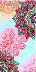 Pikkukuva 2 / 7: Bomclap Pink Mandala Rantapyyhe – 80x160 cm, Boho Design, Mikrokuitu, Nopeasti kuivuva ja hiekaton