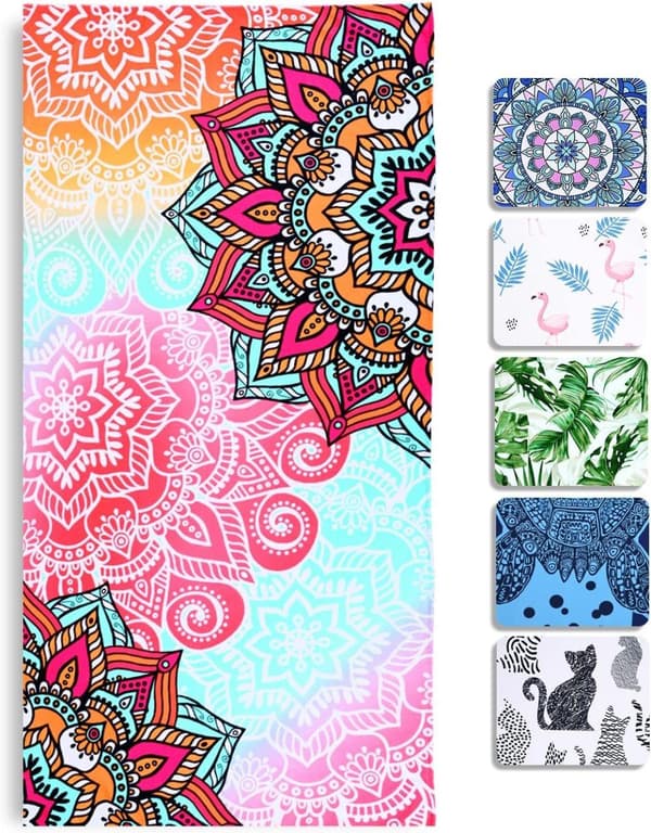 Bomclap Pink Mandala Strandhåndklæde – 80x160 cm, Boho Design, Mikrofiber, Hurtigtørrende & Sandfri