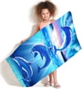 Pikkukuva 6 / 6: Bomclap Dolphin rantapyyhe – 80x160 cm, Abstrakti eläindesign, mikrokuitu, hiekaton, hauska lahja lapsille