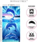 Pikkukuva 2 / 6: Bomclap Dolphin rantapyyhe – 80x160 cm, Abstrakti eläindesign, mikrokuitu, hiekaton, hauska lahja lapsille