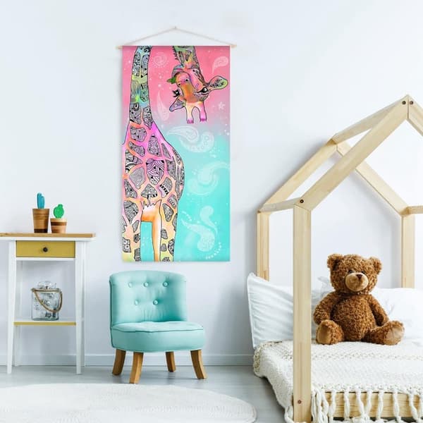 Bomclap Giraffe -kylpypyyhe – 80x160 cm, sinivihreä ja vaaleanpunainen mandala, mikrokuitu, abstrakti ja hiekaton, ainutlaatuinen lahja