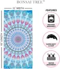 Miniatyrbillede 2 af 6: Bomclap Mandala strandhåndklæde – 80x160 cm, bohemedesign, mikrofiber, sandløs, gave til yogaentusiaster