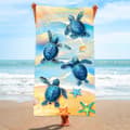 Miniatyrbild 1 av 5: Bomclap Sköldpadda Strandhandduk – 80x160 cm, Havsdesign, Mikrofiber, Sandfri, Perfekt Present till Havsälskare