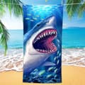 Pikkukuva 3 / 6: Bomclap Shark Rantapyyhe – 80x160 cm, Cool Ocean Design, Mikrokuitu, Hiekaton, Lahja miehille ja naisille
