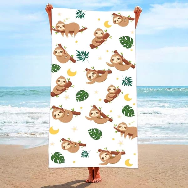 Bomclap Dovendyr Badehåndklæde – 80x160 cm, Sødt Design, Mikrofiber, Sandfri & Hurtigtørrende, Sjov Gave