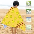 Miniatyrbillede 3 af 6: Bomclap Softball Strandhåndklæde – 80x160 cm, Gult Design, Mikrofiber, Sandfri, Gave til sportsentusiaster