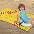 Miniatyrbillede 4 af 6: Bomclap Softball Strandhåndklæde – 80x160 cm, Gult Design, Mikrofiber, Sandfri, Gave til sportsentusiaster