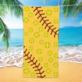Miniatyrbillede 1 af 6: Bomclap Softball Strandhåndklæde – 80x160 cm, Gult Design, Mikrofiber, Sandfri, Gave til sportsentusiaster