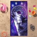 Miniatyrbillede 4 af 6: Bomclap Wolf Strandhåndklæde – 80x160 cm, Dreamcatcher Design, Mikrofiber, Sandfri, Gave til Drenge og Mænd