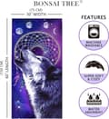 Miniatyrbillede 2 af 6: Bomclap Wolf Strandhåndklæde – 80x160 cm, Dreamcatcher Design, Mikrofiber, Sandfri, Gave til Drenge og Mænd
