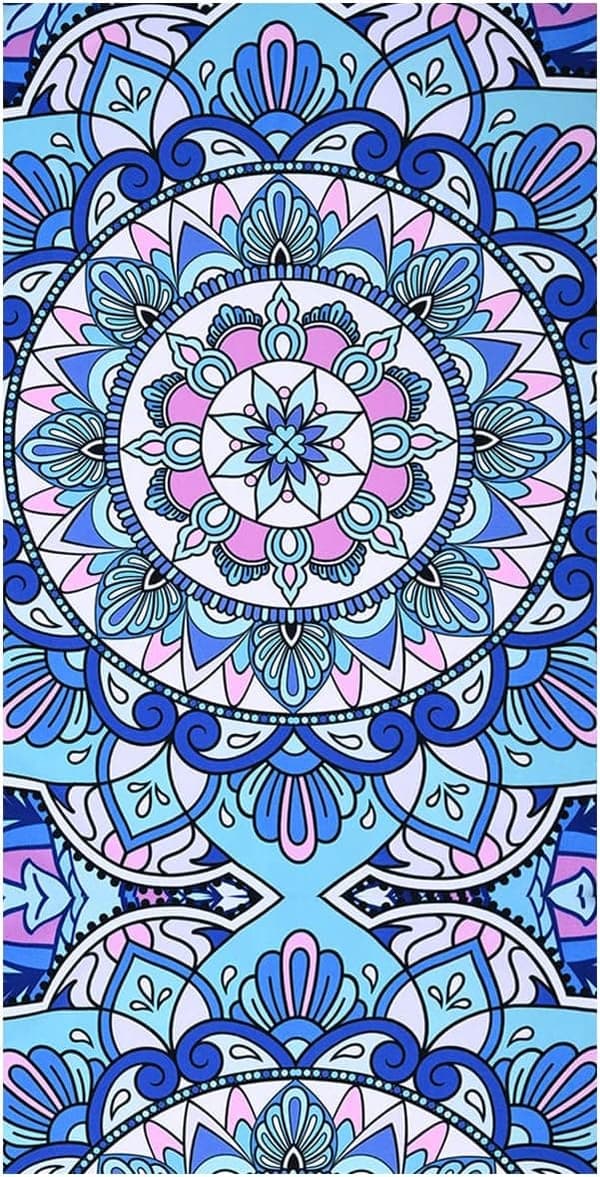 Bomclap Mandala mikrokuituinen kylpypyyhe – 80x160 cm, boheemi design, ylisuuri, nopeasti kuivuva ja imukykyinen
