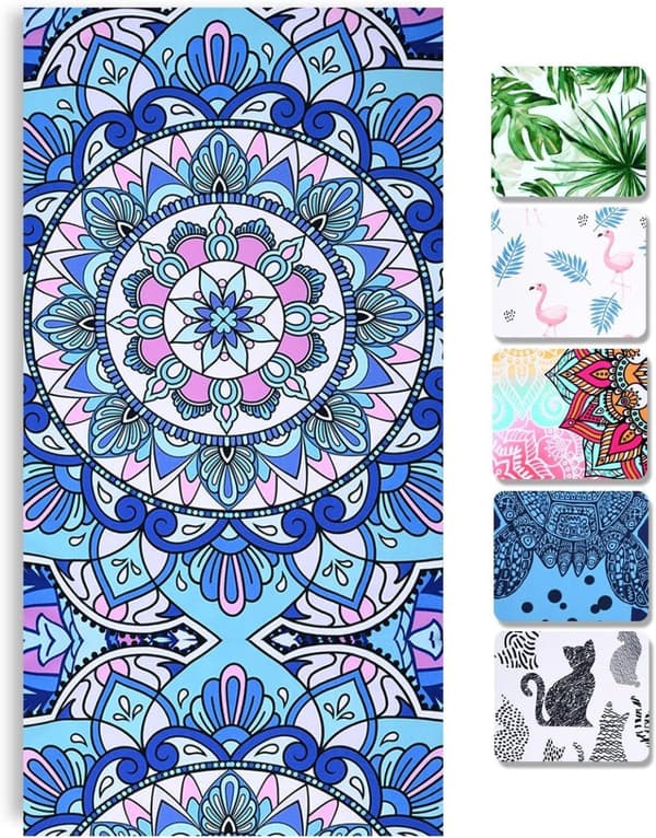 Bomclap Mandala mikrokuituinen kylpypyyhe – 80x160 cm, boheemi design, ylisuuri, nopeasti kuivuva ja imukykyinen