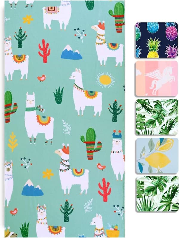Bomclap Lama Alpaca Cactus Kylpypyyhe – 160x80 cm, Mikrokuitu, Ylimitoitettu, Hiekaton & Pehmeä, Lahja