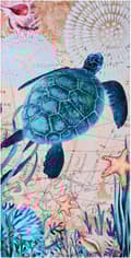Pikkukuva 2 / 6: Bomclap Sea Turtle rantapyyhe – 80x160 cm, ylisuuri, mikrokuitu, hiekaton, lahja kaiken ikäisille
