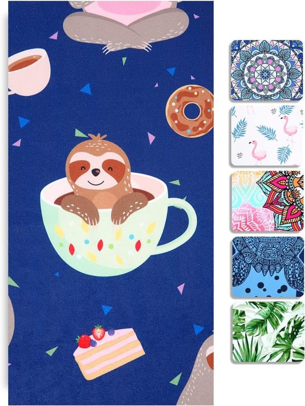 Bomclap Sloth & Monk -kylpypyyhe – 80x160 cm, mikrokuitu, söpö design, hiekaton, hauska lahja
