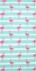 Miniatyrbillede 2 af 7: Bomclap Blue Flamingo Strandhåndklæde – 80x160 cm, Microfiber, Oversized, Let & Sandfri, Gave