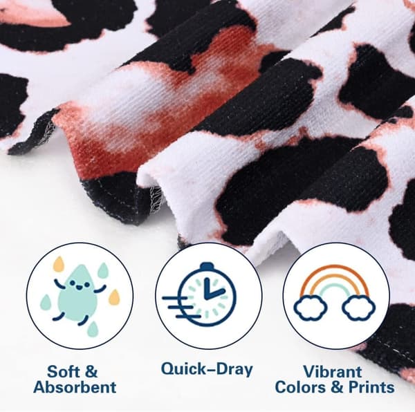 Bomclap Leopard rantapyyhe – 80x160 cm, gepardiprintti, mikrokuitu, hiekaton, mustavalkoinen design, ainutlaatuinen lahja