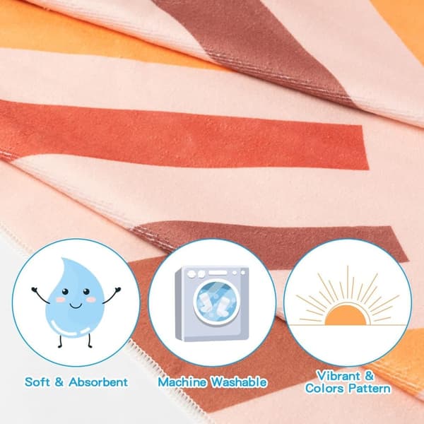 Bomclap Boho Sun Microfiber Strandhåndklæde Badehåndklæde Børn 80x160 cm - Absorberende, Sandfri, Letvægts - Rejser, Camping, Svømning