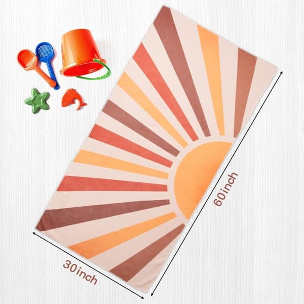 Bomclap Boho Sun Microfiber Strandhåndklæde Badehåndklæde Børn 80x160 cm - Absorberende, Sandfri, Letvægts - Rejser, Camping, Svømning
