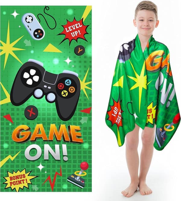 Bomclap Green Game Teema Kylpypyyhe Rantapyyhe Mikrokuitu 80x160 cm - Nopeasti kuivuva, Pehmeä, Kevyt - Ranta, Uima-allas