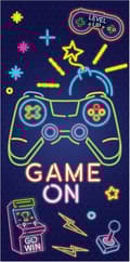 Miniatyrbillede 1 af 6: Bomclap Neon Game Microfiber Badehåndklæde Strandhåndklæde Børn 80x160 cm - Absorberende, Sandfri - Rejser, Sport, Camping
