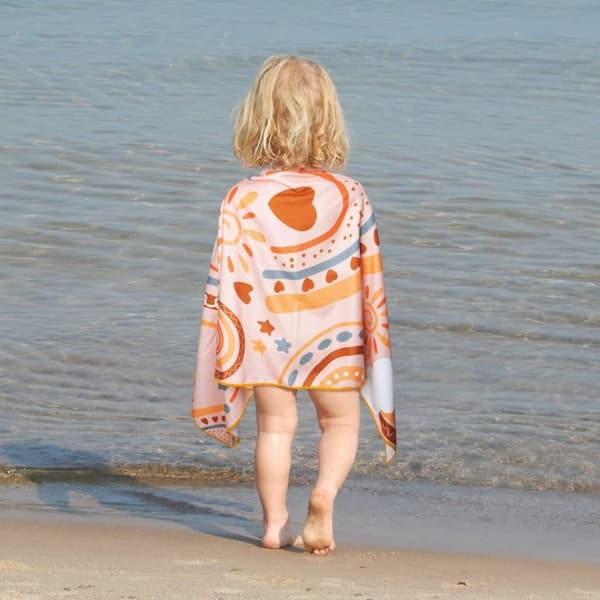 Bomclap Boho Rainbow Microfiber Strandhåndklæde Badehåndklæde Børn 80x160 cm - Hurtigtørrende, Letvægts - Svømning, Poolfest