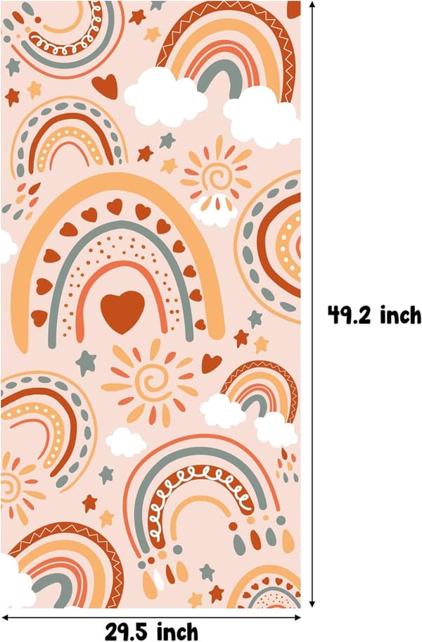 Bomclap Boho Rainbow Microfiber Strandhåndklæde Badehåndklæde Børn 80x160 cm - Hurtigtørrende, Letvægts - Svømning, Poolfest