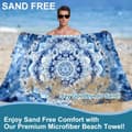 Miniatyrbillede 2 af 6: Bomclap Blue Mandala Microfiber Badehåndklæde Strandhåndklæde 80x160 cm - Geometri, Sandfri, Tynd - Motionscenter, Camping, Ferie