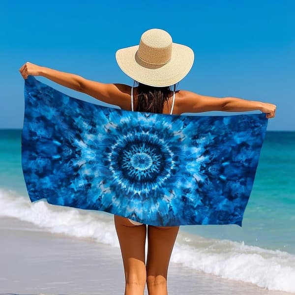 Bomclap Mandala Mikrokuituinen Kylpypyyhe Rantapyyhe 80x160 cm - Hiekaton, Ohut, Imukykyinen - Kuntosali, Uima-allas, Retkeily