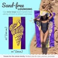 Pikkukuva 3 / 6: Bomclap Shells Rantapyyhe Kylpypyyhe 80x160 cm - Violetti & Keltainen, 100% Puuvilla, Trooppinen, Kompakti - Travel