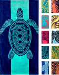 Pikkukuva 1 / 6: Bomclap Turtle Mikrokuituinen Kylpypyyhe Rantapyyhe 80x160 cm - Trooppinensininen, Ainutlaatuinen muotoilu, Lapset & Aikuiset