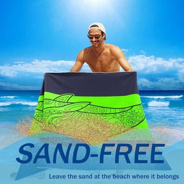 Bomclap Sandfri Rantapyyhe Kylpypyyhe 80x160 cm - Ylimitoitettu, Mikrokuitu, Ohut - Uinti, Uinti (Ankkuri)