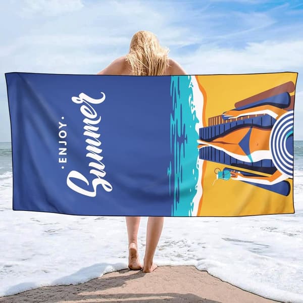 Bomclap Ylimitoitettu 70x140cm nopeasti kuivuva mikrokuituinen rantalevy - hiekankestävä, kompakti, kevyt lomalle, risteilylle, piknikille