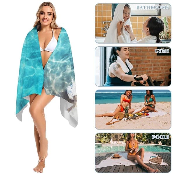 Bomclap Giant Sandless Microfiber Beach Sheet 70x140cm - Hurtigtørrende, kompakt til rejser, camping, strand